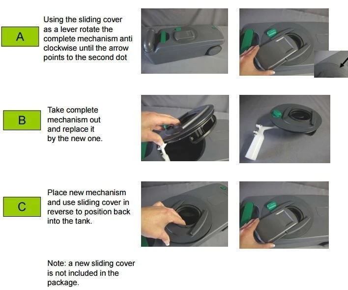 Thetford C400 Holdingtank Mechanisme Links 2 Thetford C400 Holdingtank Mechanisme Links - Afbeelding 2