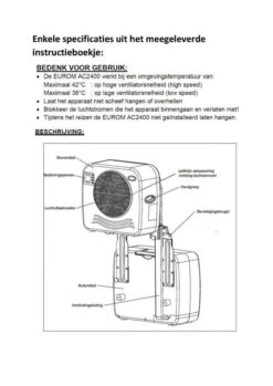 Eurom AC2401 - Split Airco Caravan -Buiten Kamperen 34113 eurom ac2400 split airco caravan