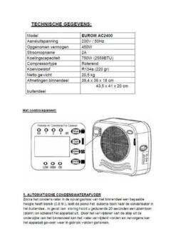 Eurom AC2401 - Split Airco Caravan -Buiten Kamperen 34114 eurom ac2400 split airco caravan