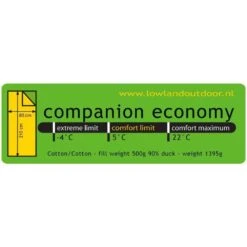 Lowland Companion Economy Deken Slaapzak Dons Rood -Buiten Kamperen 48117 lowland companion economy