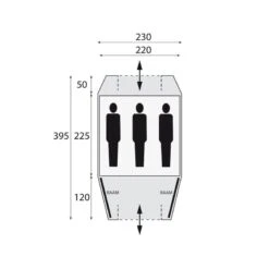 Safarica Kenia 230 TC / 3 Persoons Tent Grijs -Buiten Kamperen 68227 safarica kenia 230 tc 3 persoons tent