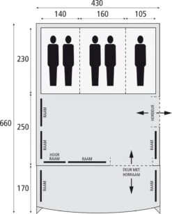 Safarica Pacific Reef 430 TC - 5 Persoons Tent Grijs -Buiten Kamperen 74816 safarica pacific reef 430 tc 5 persoons tent