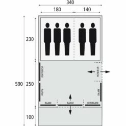 Bardani Spitfire 340 XL RSTC - 5 Persoons Tent Beige -Buiten Kamperen 74851 bardani spitfire 340 xl rstc 5 persoons tent