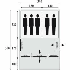 Bardani Spitfire 340 RSTC - 5 Persoons Tent Beige -Buiten Kamperen 74857 bardani spitfire 340 rstc 5 persoons tent