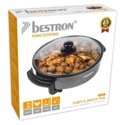 Bestron Elektrische Hapjes Pan Ø 30cm -Buiten Kamperen 79612 bestron elektrische hapjes pan 1500w ahp1200