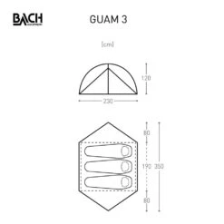 Bach Guam 3 / 3 Persoons Tent Donkergroen -Buiten Kamperen 96044 bach guam 3 3 persoons tent