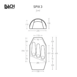 Bach Spix 3 / 3 Persoons Tent Oranje -Buiten Kamperen 96155 bach spix 3 3 persoons tent