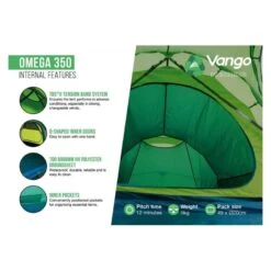 Vango Omega 350 / 3-Persoons Tent Groen -Buiten Kamperen 98715 vango omega 350 3 persoons tent